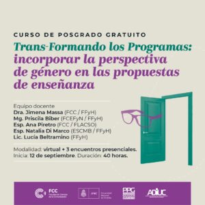 TRANS-FORMANDO LOS PROGRAMAS: Incorporar La Perspectiva De Género En Las Propuestas De Enseñanza | Curso De Posgrado Gratuito