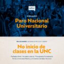 14/3 – PARO NACIONAL UNIVERSITARIO | NO INICIO DE CLASES EN LA UNC