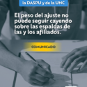 DASPU | El Peso Del Ajuste No Puede Seguir Cayendo Sobre Las Espaldas De Las Y Los Afiliados